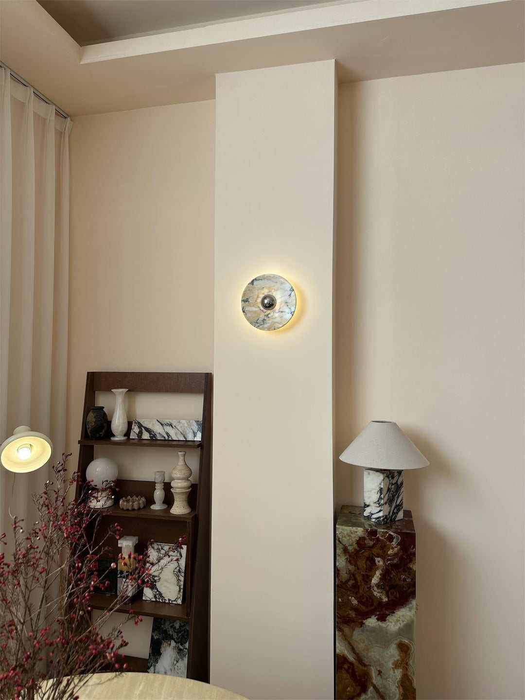 Alter Applique Murale Ronde en Marbre et Métal Style Minimaliste Moderne - Neutralighting