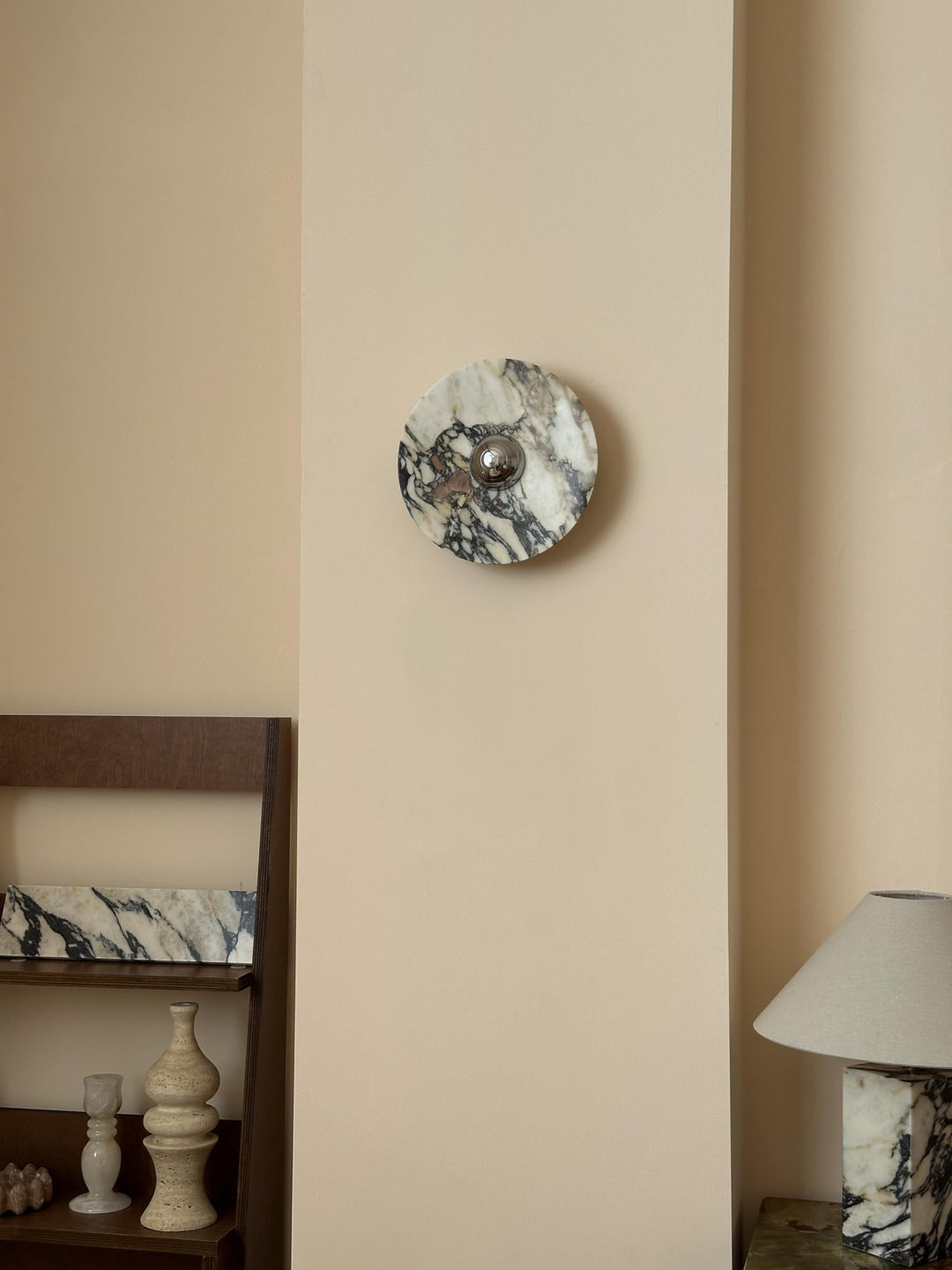 Alter Applique Murale Ronde en Marbre et Métal Style Minimaliste Moderne - Neutralighting