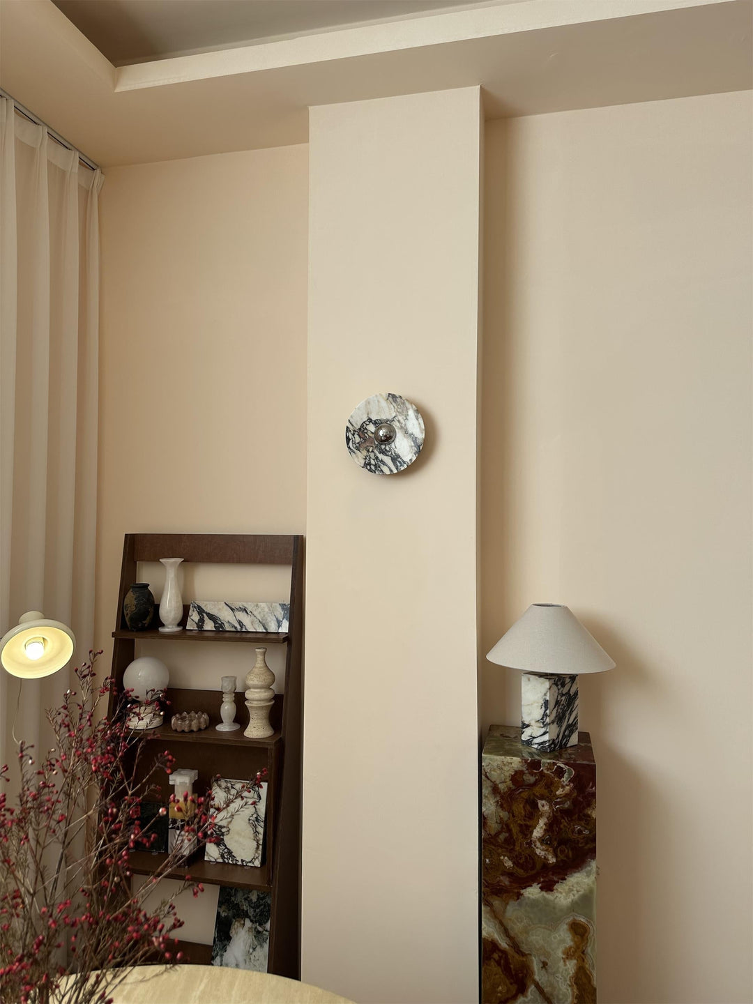 Alter Applique Murale Ronde en Marbre et Métal Style Minimaliste Moderne - Neutralighting