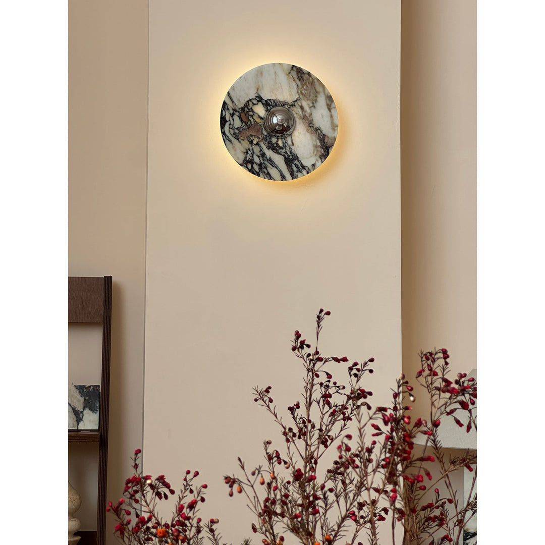 Alter Applique Murale Ronde en Marbre et Métal Style Minimaliste Moderne - Neutralighting
