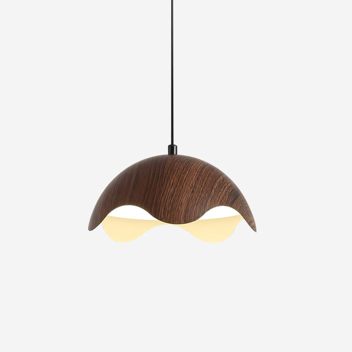 Suspension Abat-jour en Grain de Bois Vague Ambiance Minimaliste - Neutralighting