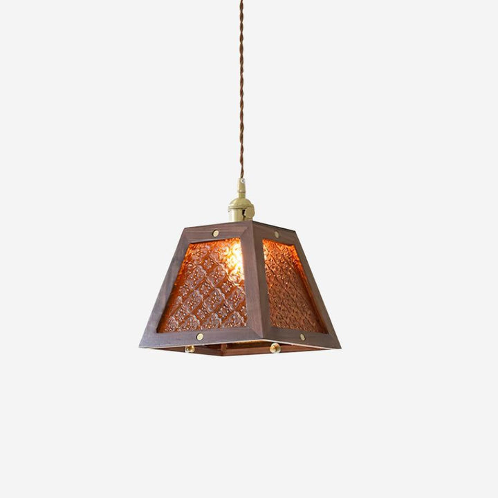 Calvi Lampe Suspendue Verre à Motif Floral Vintage - Neutralighting