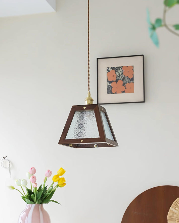 Calvi Lampe Suspendue Verre à Motif Floral Vintage - Neutralighting