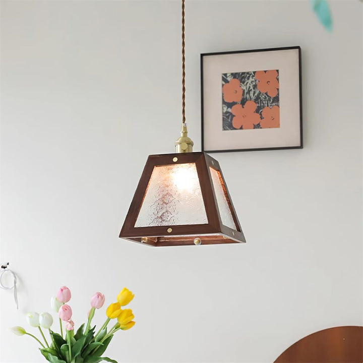 Calvi Lampe Suspendue Verre à Motif Floral Vintage - Neutralighting