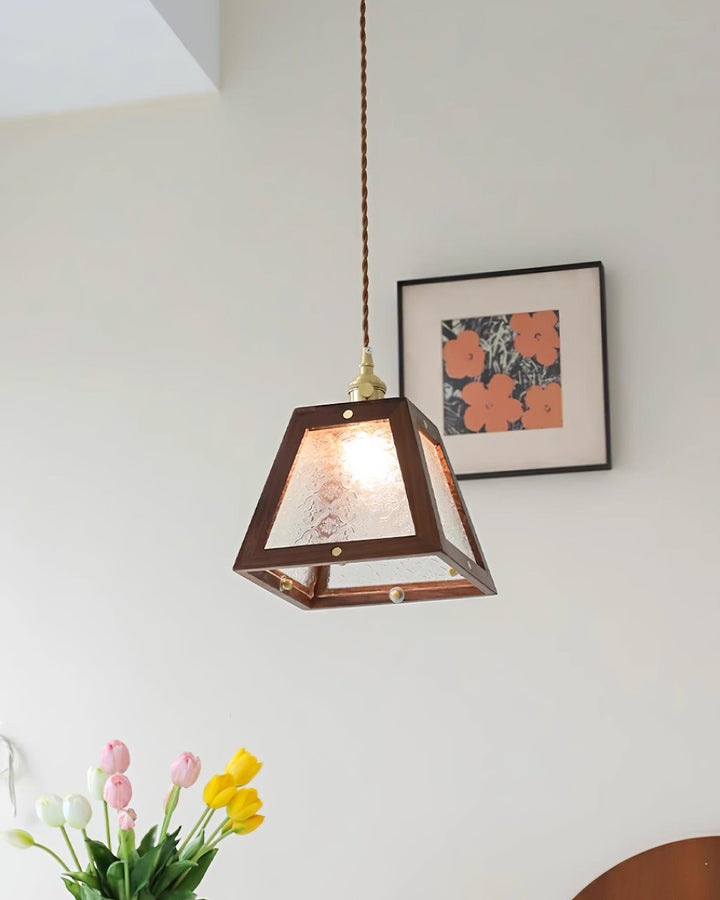 Calvi Lampe Suspendue Verre à Motif Floral Vintage - Neutralighting