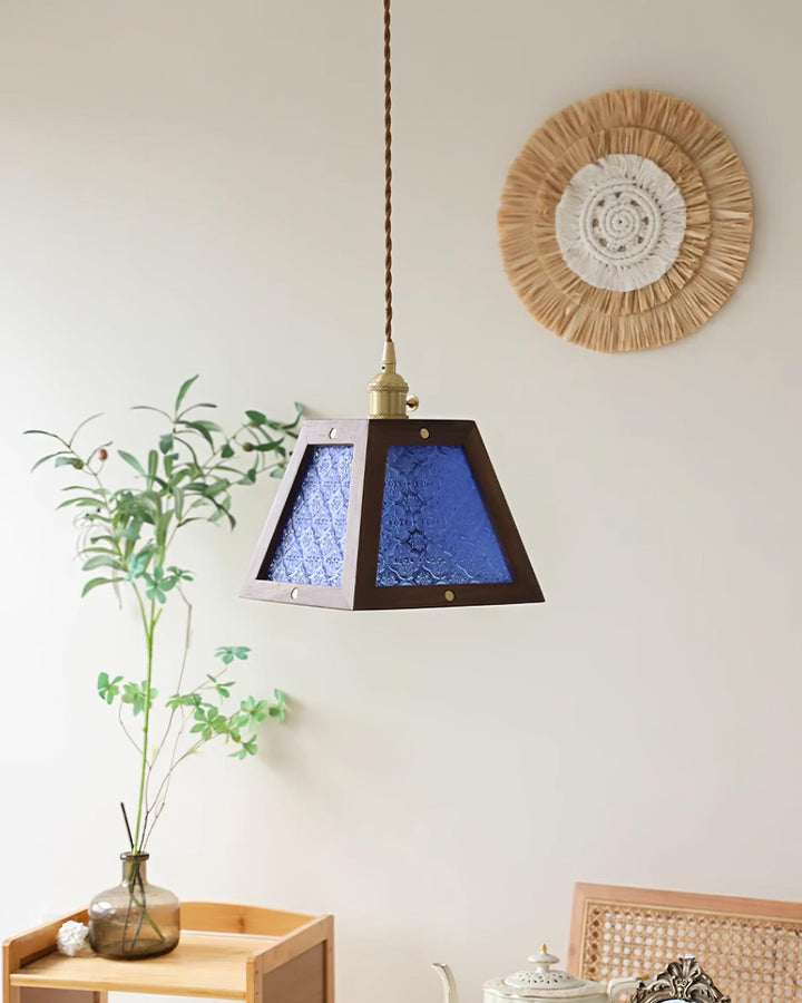 Calvi Lampe Suspendue Verre à Motif Floral Vintage - Neutralighting