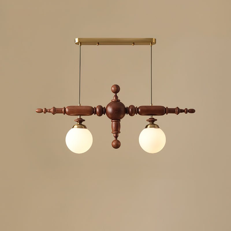 Isilira Suspension linéaire classique en bois et verre - Neutralighting