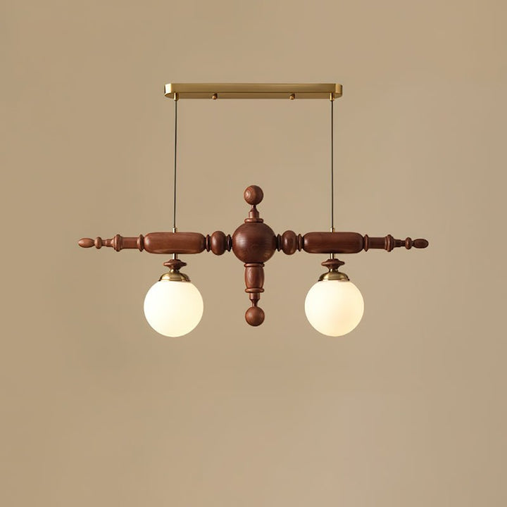 Isilira Suspension linéaire classique en bois et verre - Neutralighting