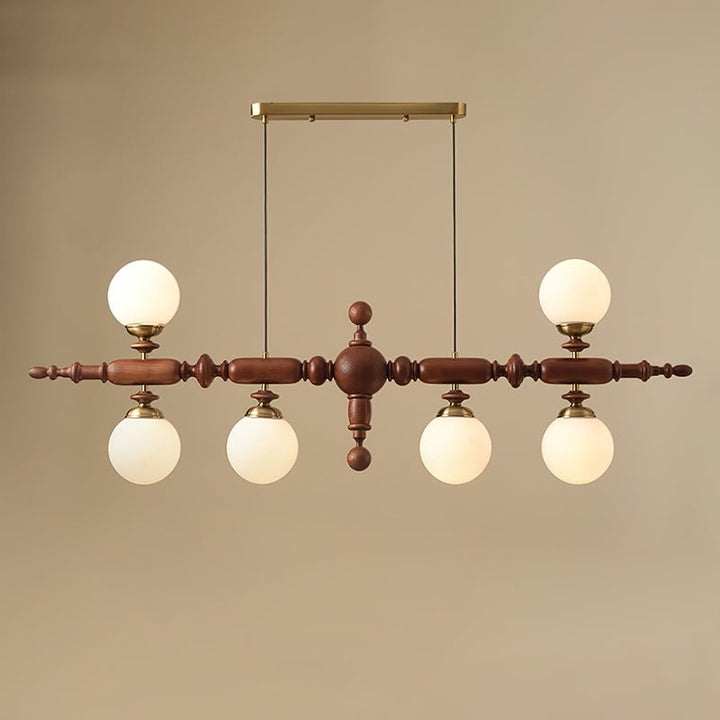Isilira Suspension linéaire classique en bois et verre - Neutralighting