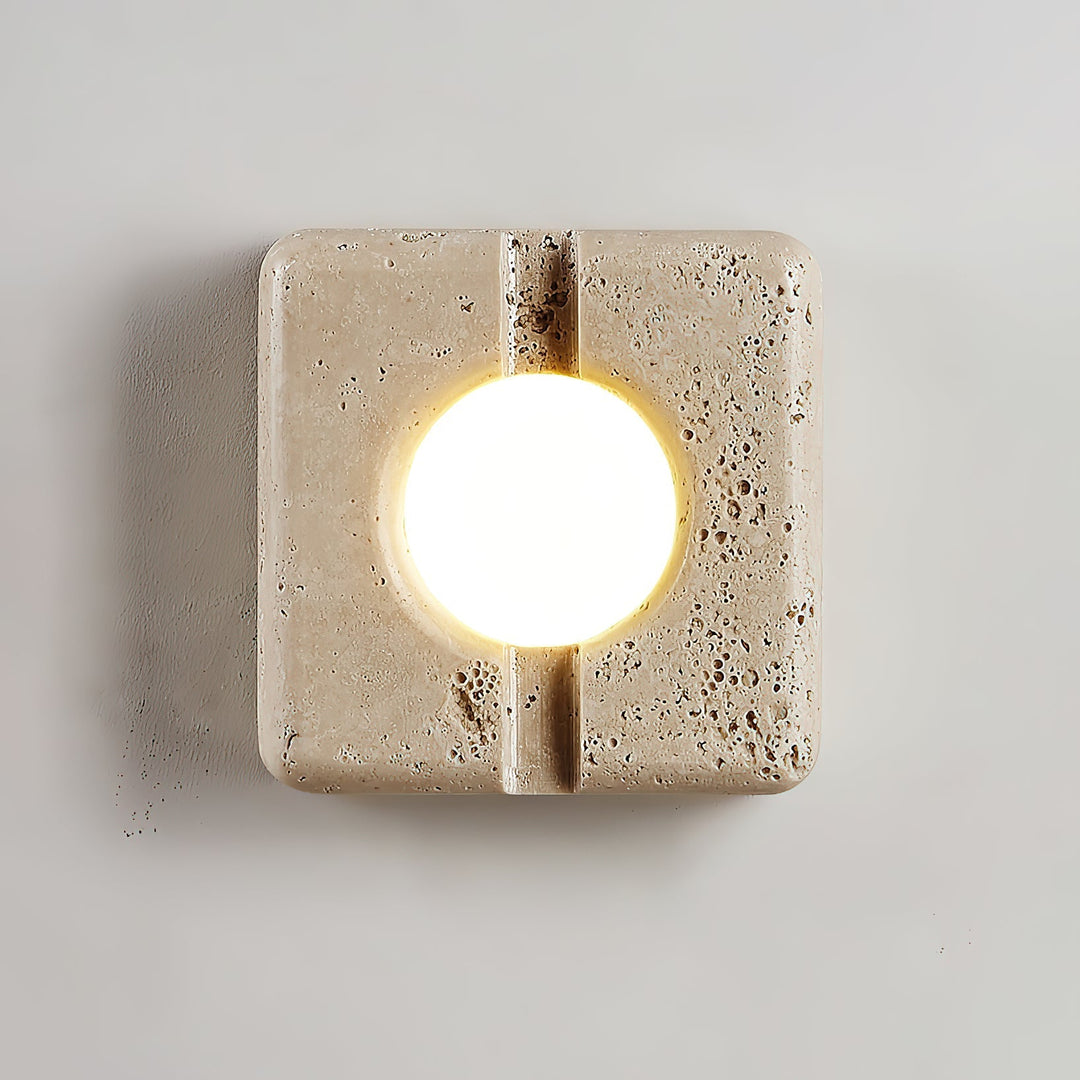 Kosmo Lampe Murale Style Minimaliste Moderne en Travertin Transparent - Neutralighting