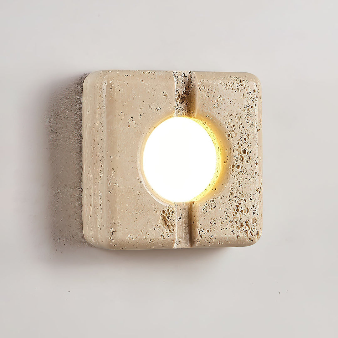 Kosmo Lampe Murale Style Minimaliste Moderne en Travertin Transparent - Neutralighting