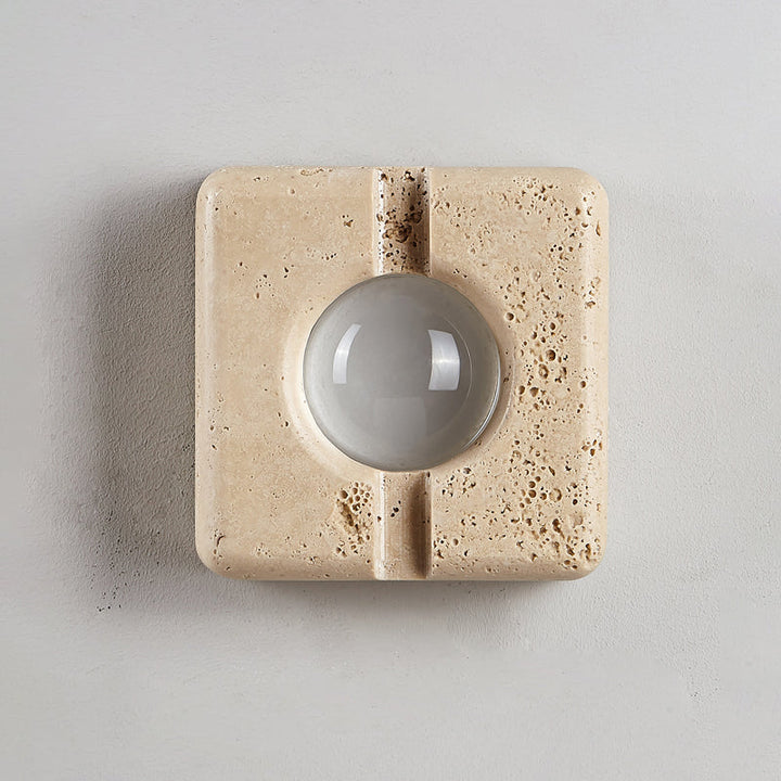 Kosmo Lampe Murale Style Minimaliste Moderne en Travertin Transparent - Neutralighting