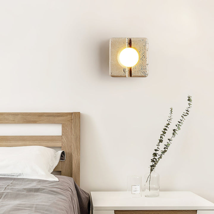 Kosmo Lampe Murale Style Minimaliste Moderne en Travertin Transparent - Neutralighting