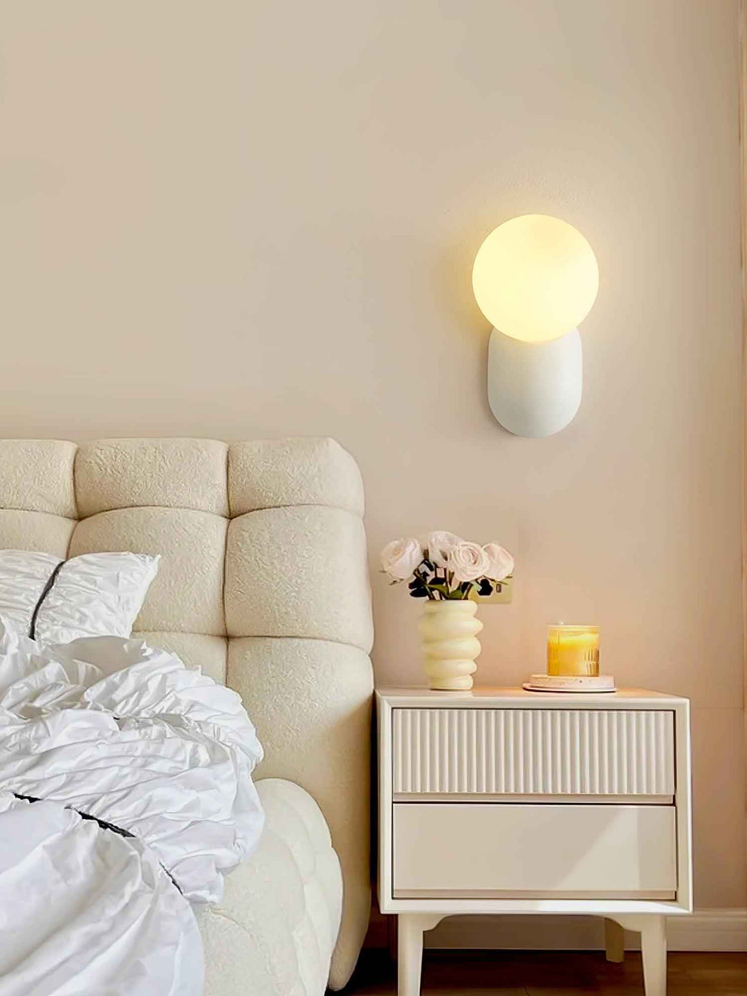 Lunara Résine 20cm Noir LED 5W