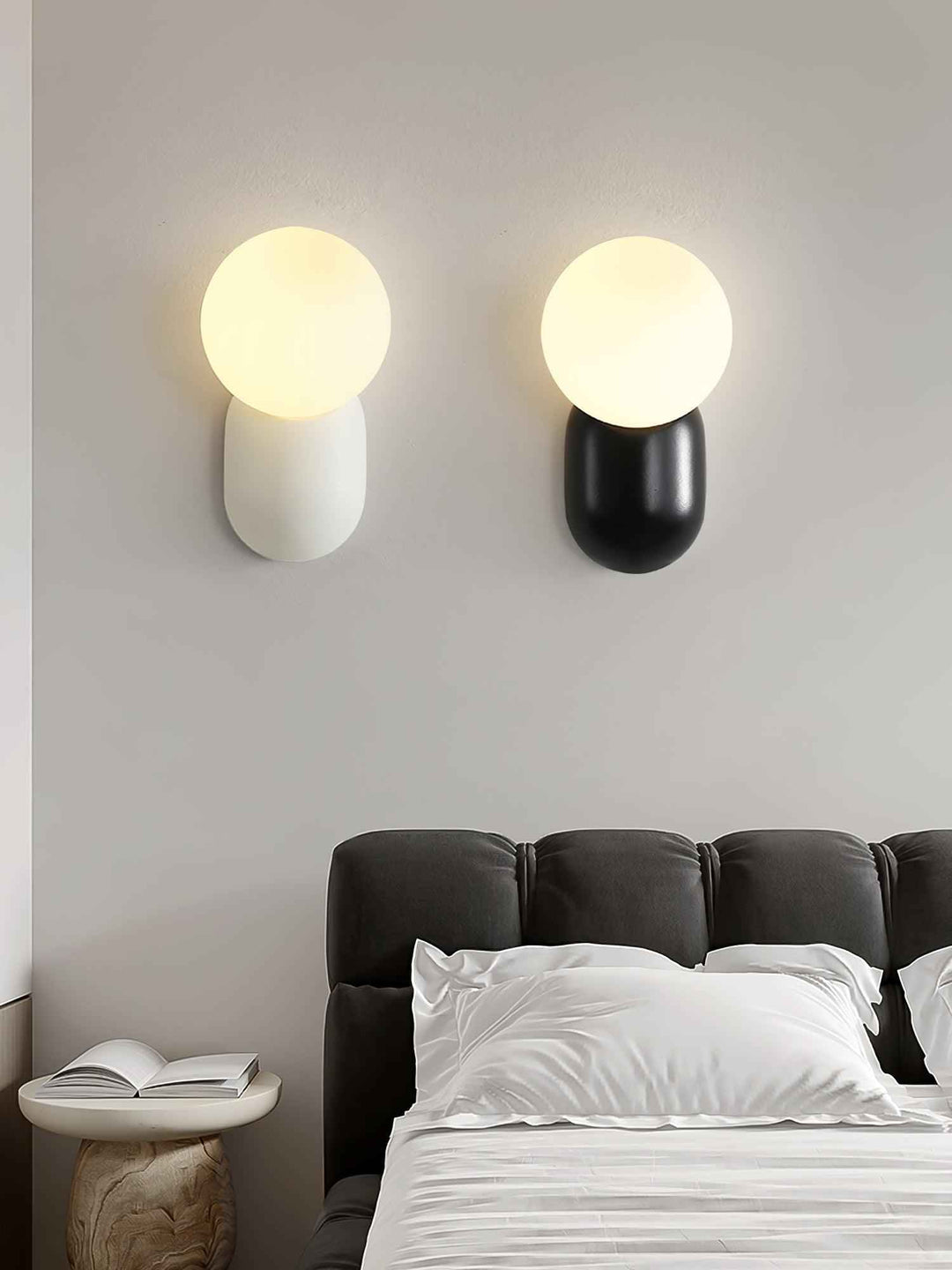 Lunara Résine 20cm Noir LED 5W