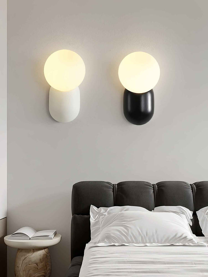 Lunara Résine 20cm Noir LED 5W