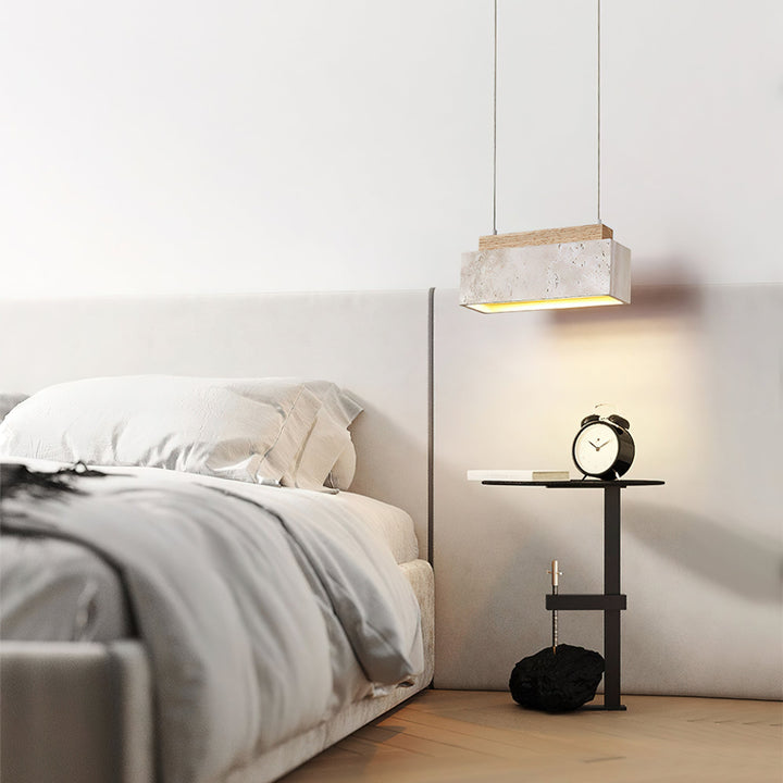 Ciraeila Suspension Rectangulaire en Travertin - Neutralighting
