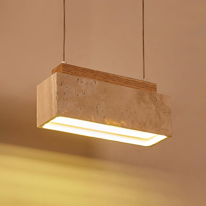 Ciraeila Suspension Rectangulaire en Travertin - Neutralighting