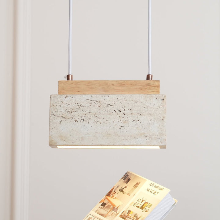 Ciraeila Suspension Rectangulaire en Travertin - Neutralighting