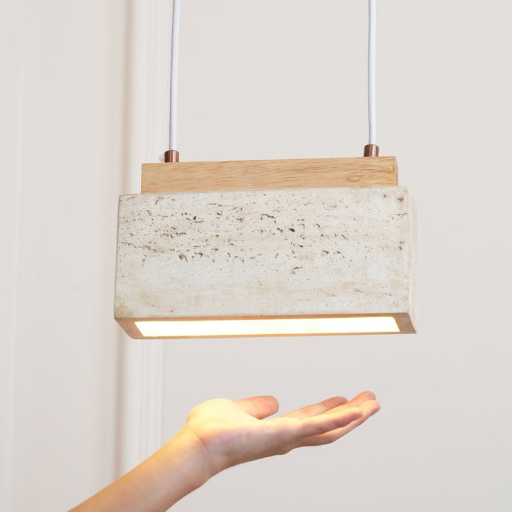 Ciraeila Suspension Rectangulaire en Travertin - Neutralighting