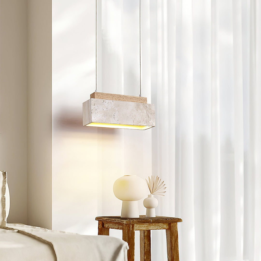 Ciraeila Suspension Rectangulaire en Travertin - Neutralighting