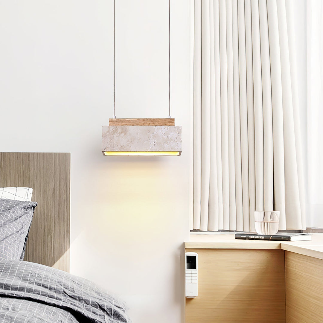 Ciraeila Suspension Rectangulaire en Travertin - Neutralighting
