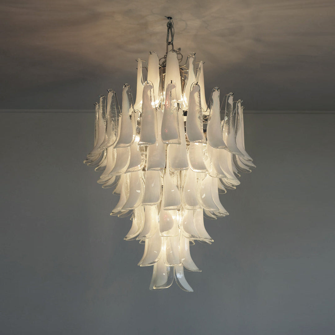 Zinc Lustre en Verre et Métal Postmoderne de Luxe en Forme de Pétale - Neutralighting