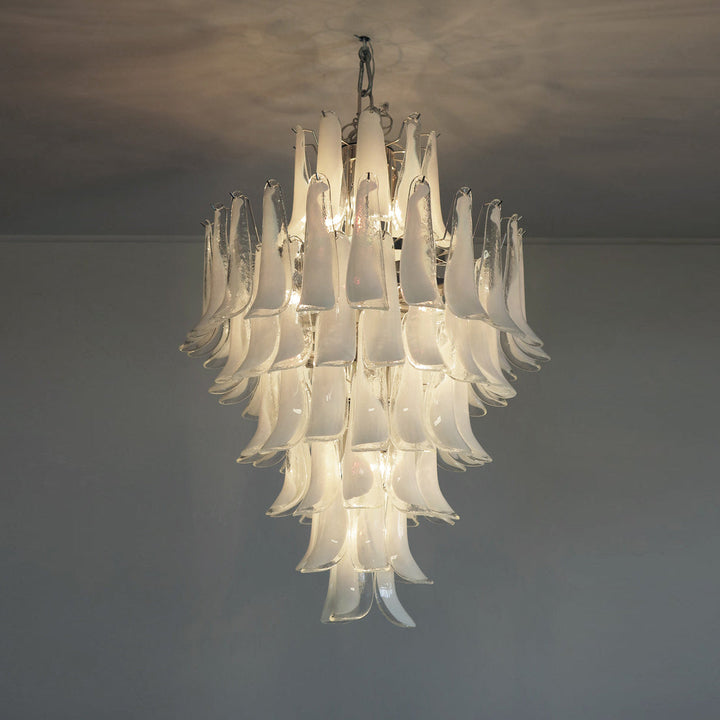 Zinc Lustre en Verre et Métal Postmoderne de Luxe en Forme de Pétale - Neutralighting