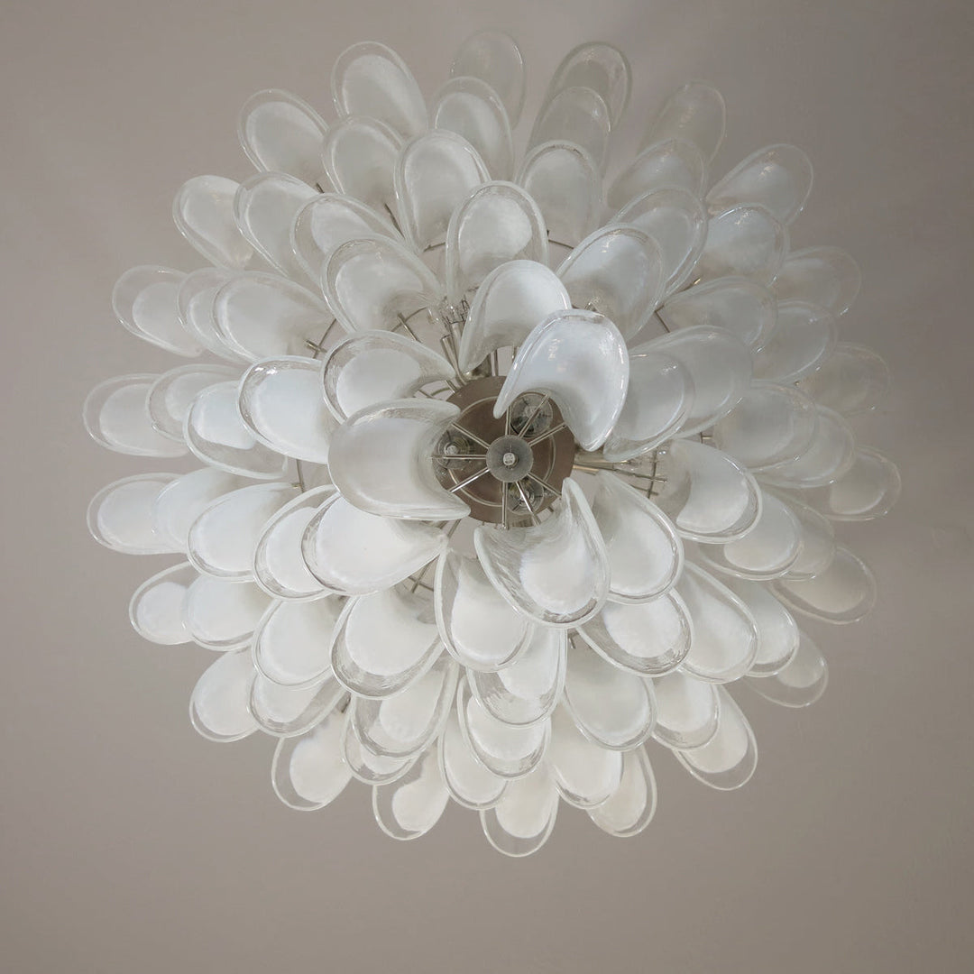 Zinc Lustre en Verre et Métal Postmoderne de Luxe en Forme de Pétale - Neutralighting