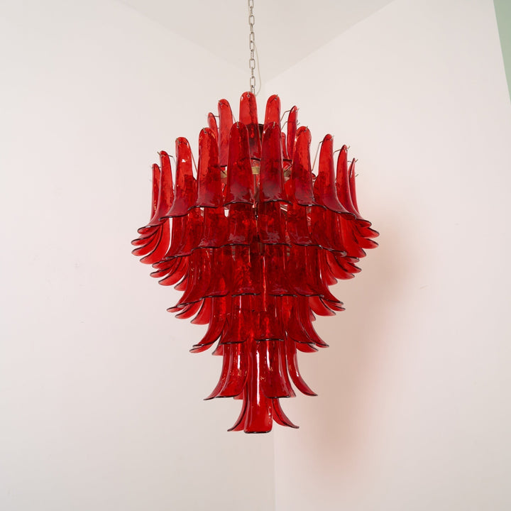 Zinc Lustre en Verre et Métal Postmoderne de Luxe en Forme de Pétale - Neutralighting