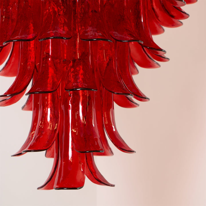 Zinc Lustre en Verre et Métal Postmoderne de Luxe en Forme de Pétale - Neutralighting