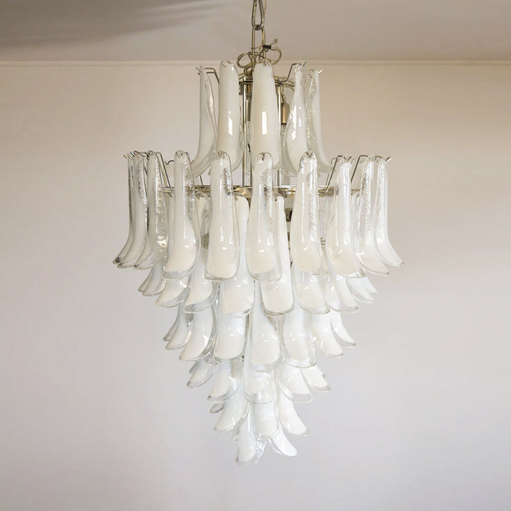Zinc Lustre en Verre et Métal Postmoderne de Luxe en Forme de Pétale - Neutralighting