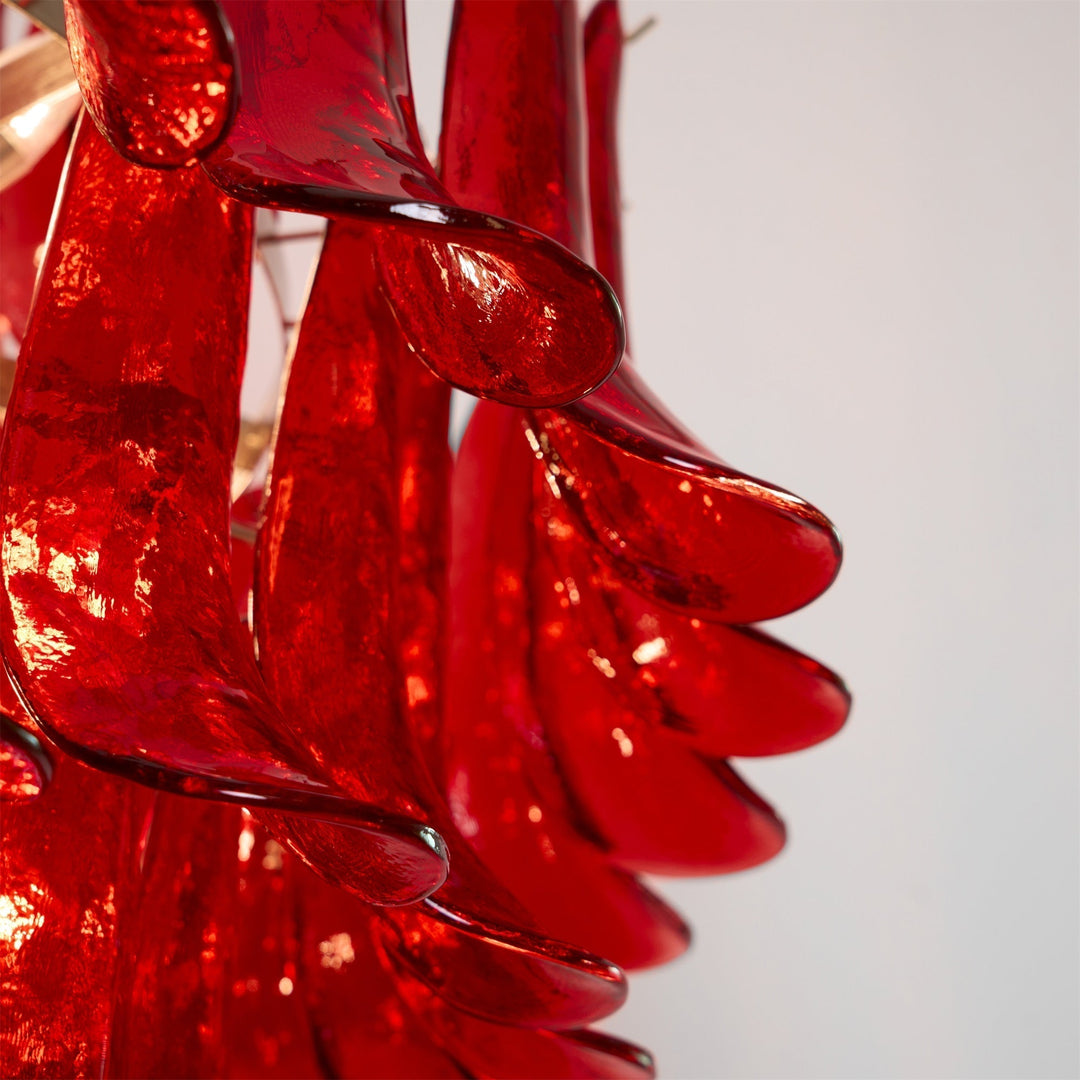 Zinc Lustre en Verre et Métal Postmoderne de Luxe en Forme de Pétale - Neutralighting