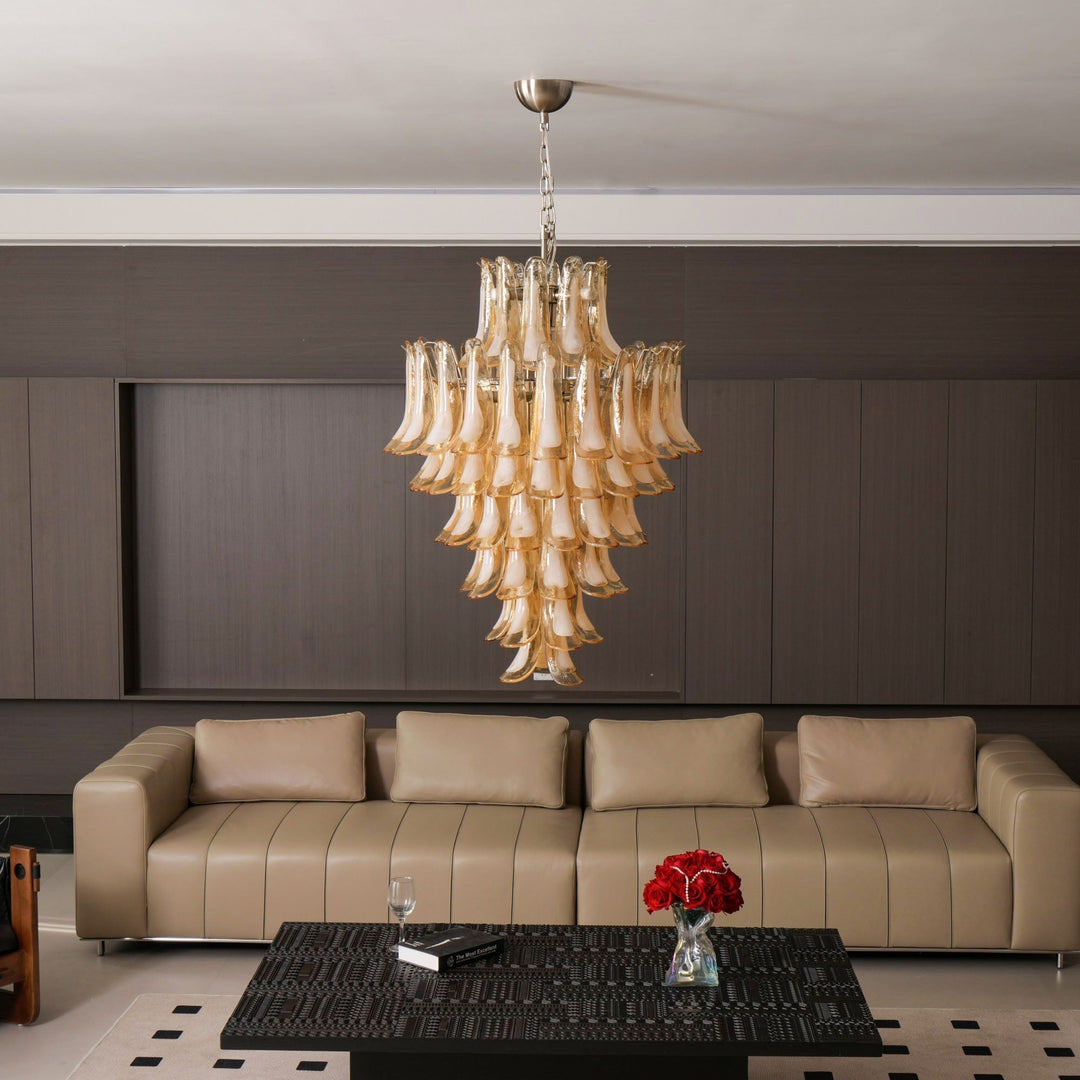 Aurora Chandelier en Verre Ambre Luxe - Neutralighting