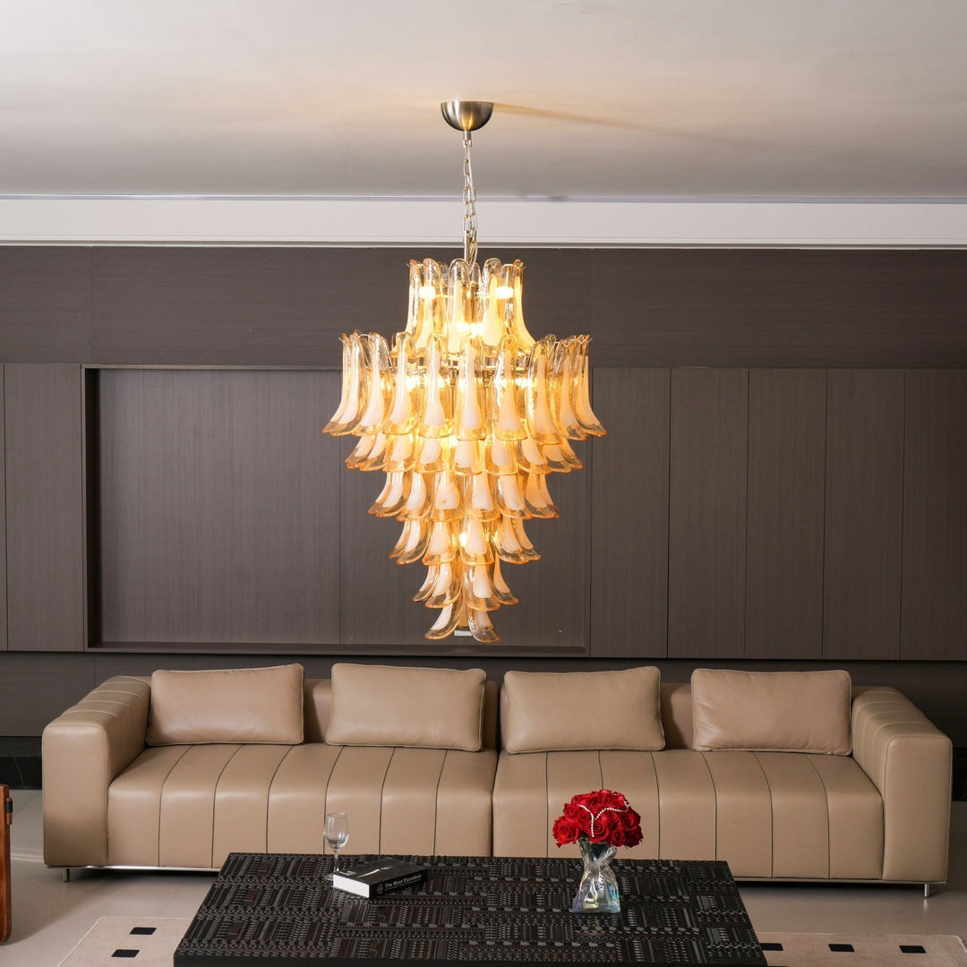 Aurora Chandelier en Verre Ambre Luxe - Neutralighting