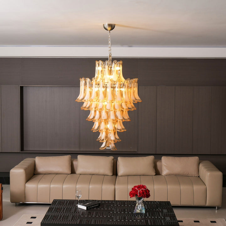 Aurora Chandelier en Verre Ambre Luxe - Neutralighting