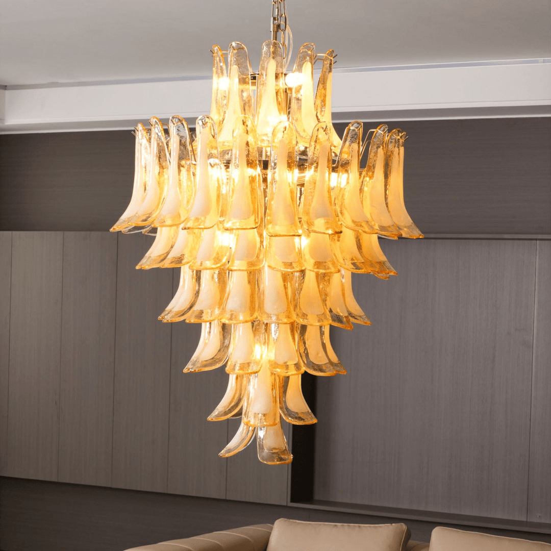 Aurora Chandelier en Verre Ambre Luxe - Neutralighting