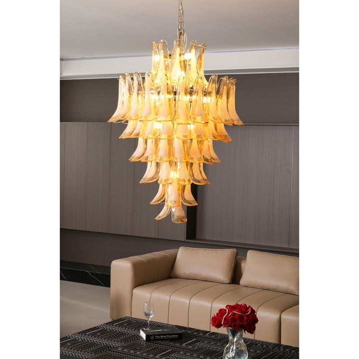 Aurora Chandelier en Verre Ambre Luxe - Neutralighting