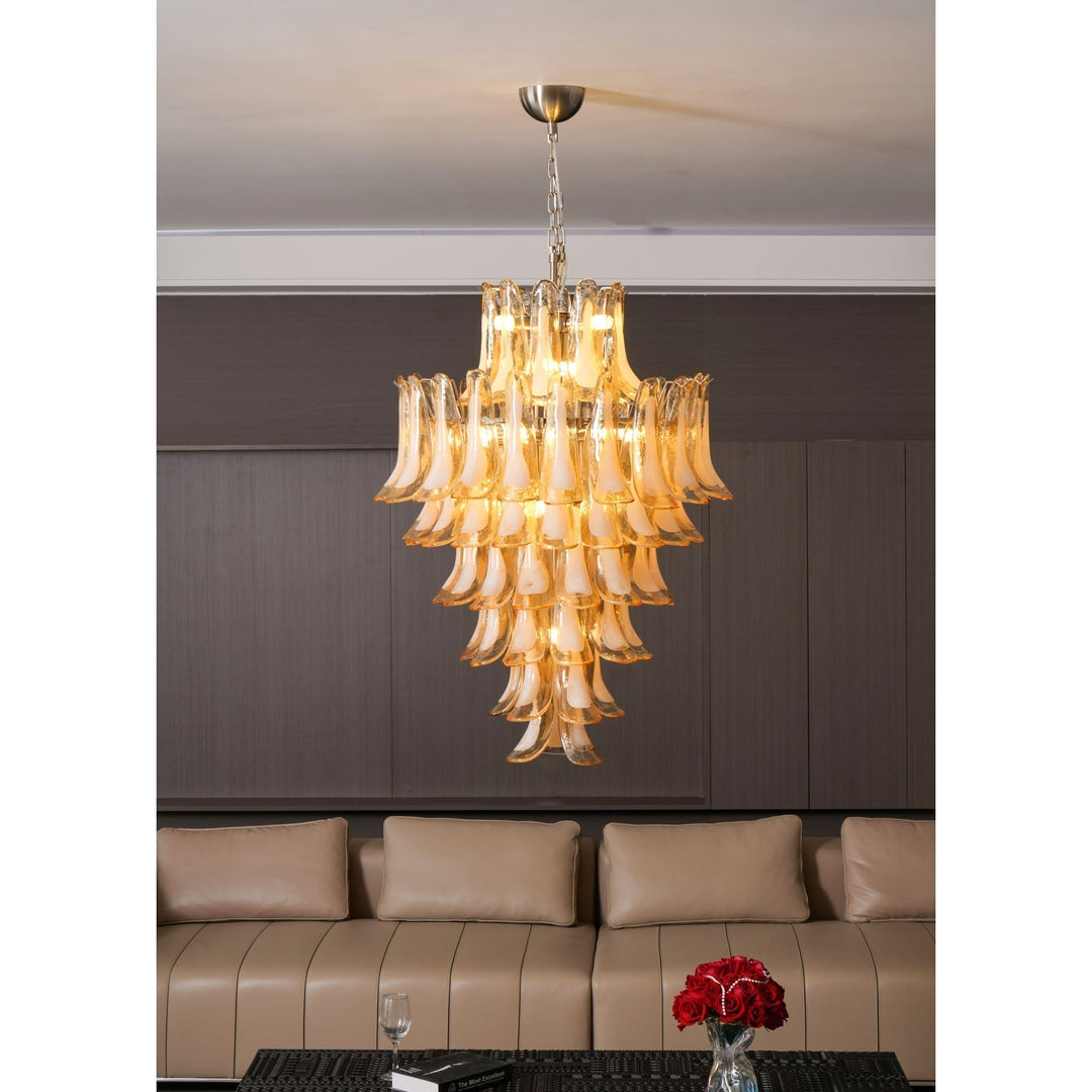 Aurora Chandelier en Verre Ambre Luxe - Neutralighting