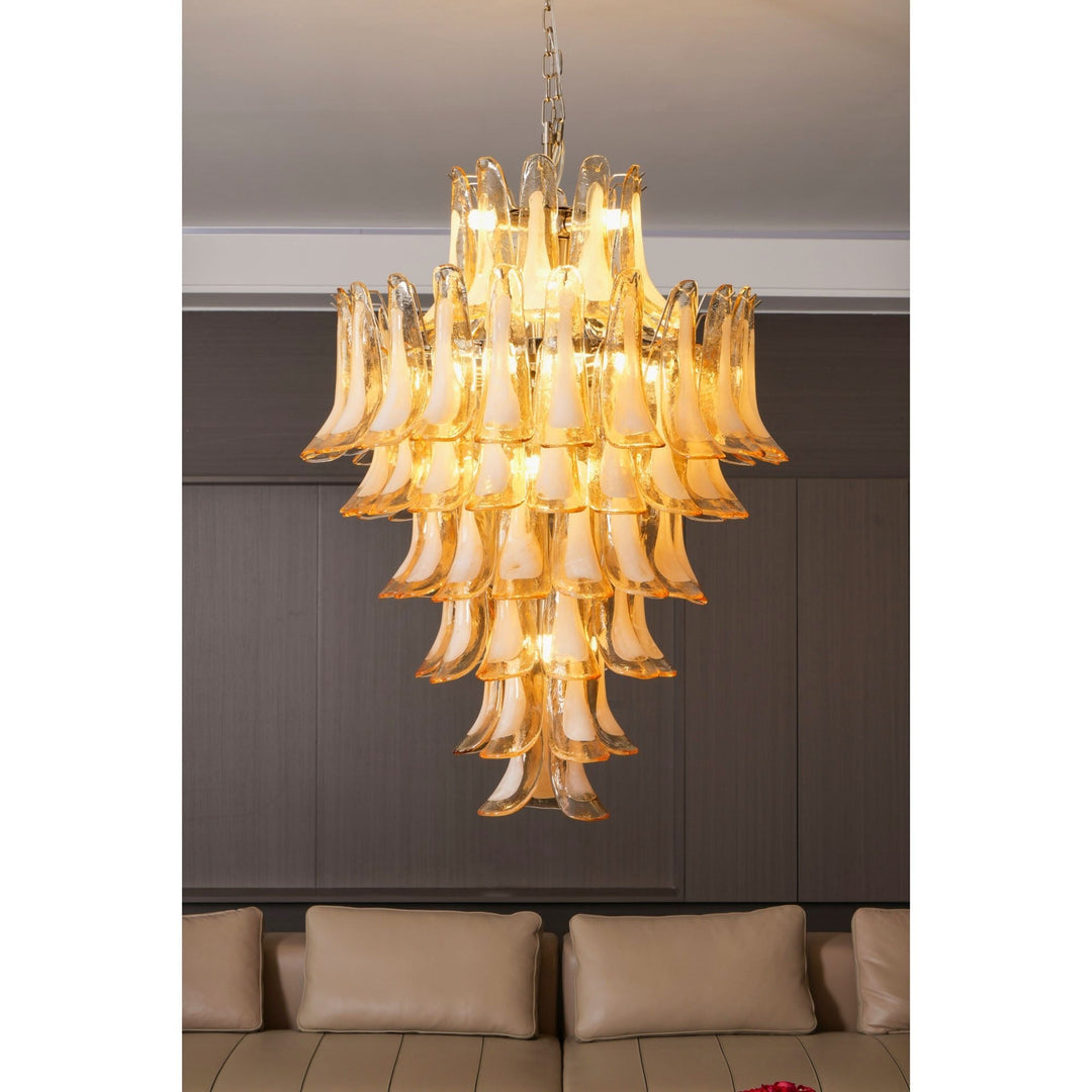 Aurora Chandelier en Verre Ambre Luxe - Neutralighting