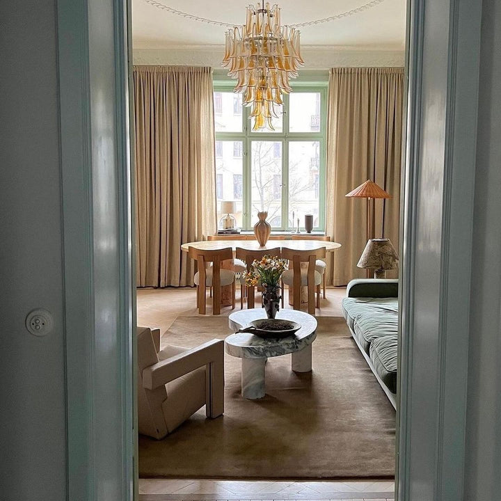 Zinc Lustre en Verre et Métal Postmoderne de Luxe en Forme de Pétale - Neutralighting