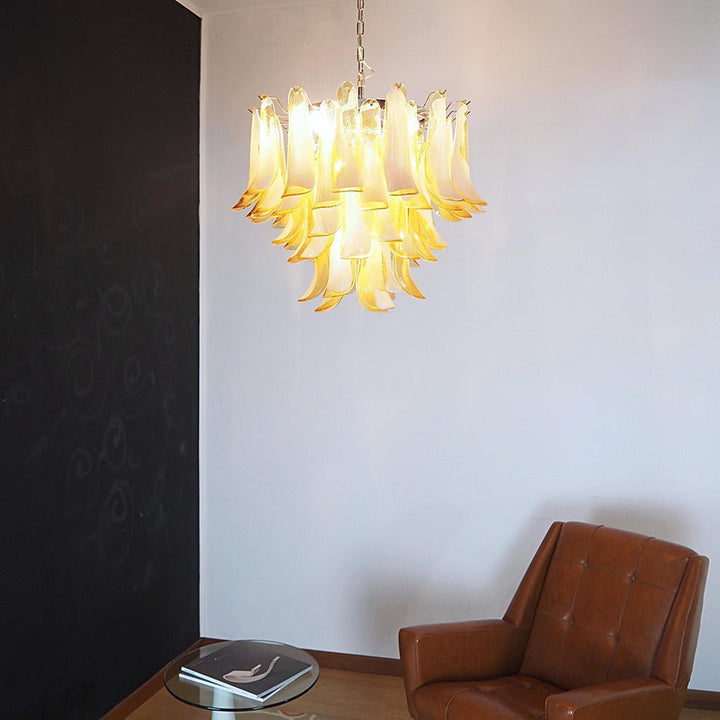 Aurora Chandelier Pétales en Verre de Murano Superposés - Neutralighting