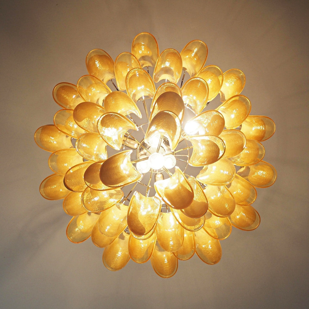 Aurora Chandelier Pétales en Verre de Murano Superposés - Neutralighting