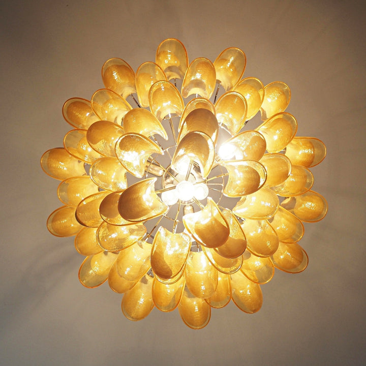 Aurora Chandelier Pétales en Verre de Murano Superposés - Neutralighting