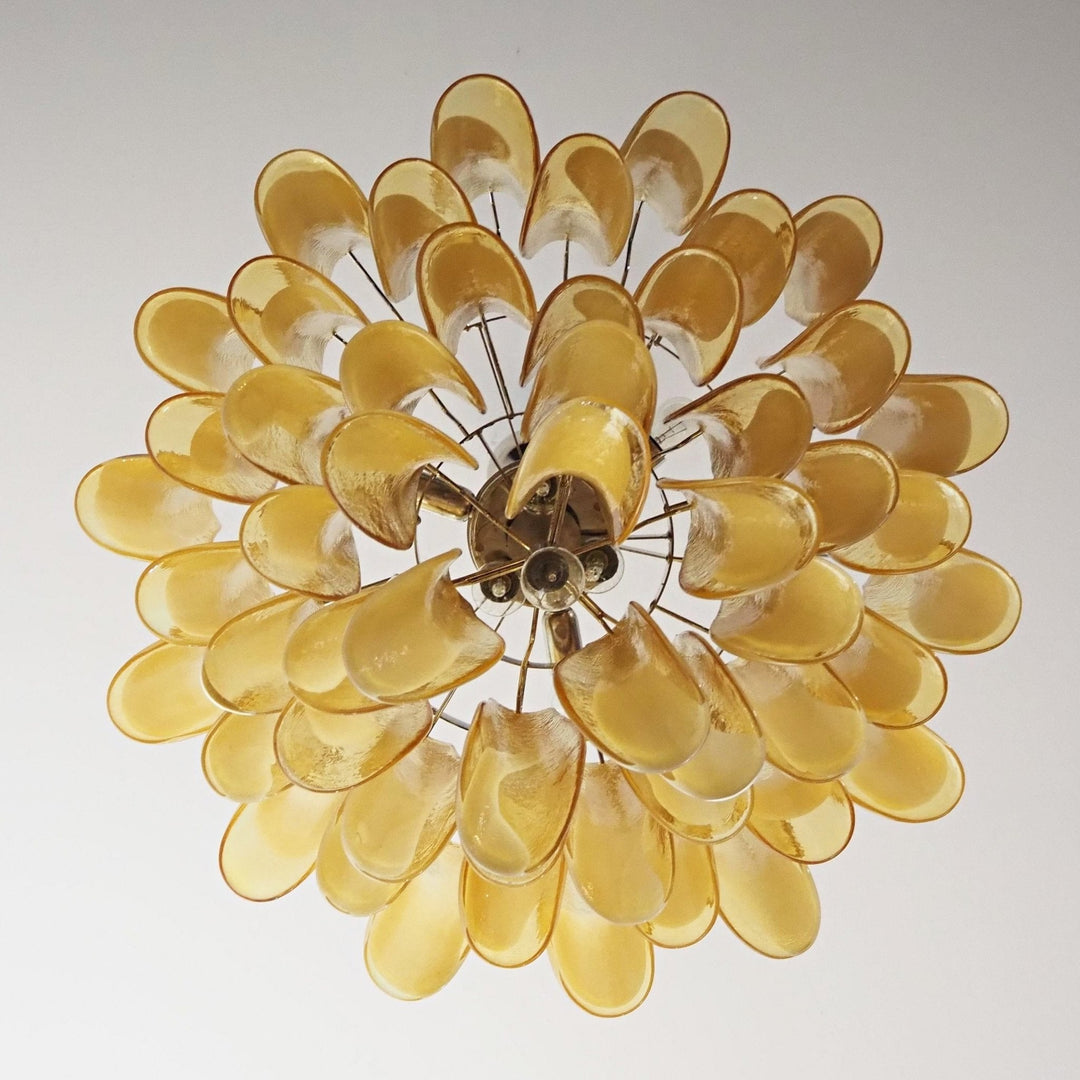 Aurora Chandelier Pétales en Verre de Murano Superposés - Neutralighting
