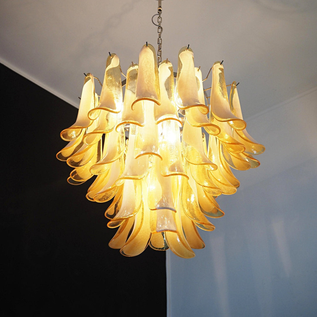 Aurora Chandelier Pétales en Verre de Murano Superposés - Neutralighting