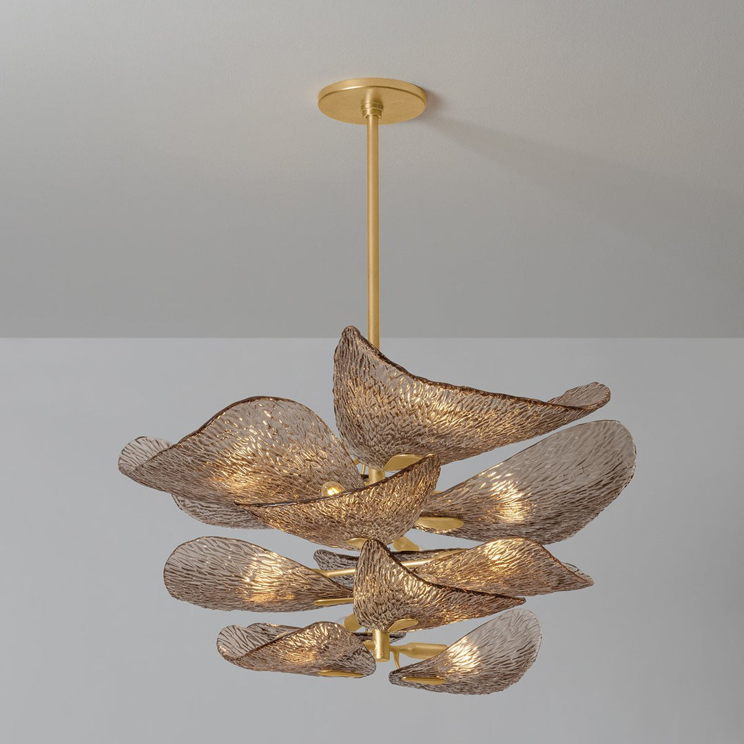 Aurora Chandelier en Verre Pétale Superposé Bronze - Neutralighting