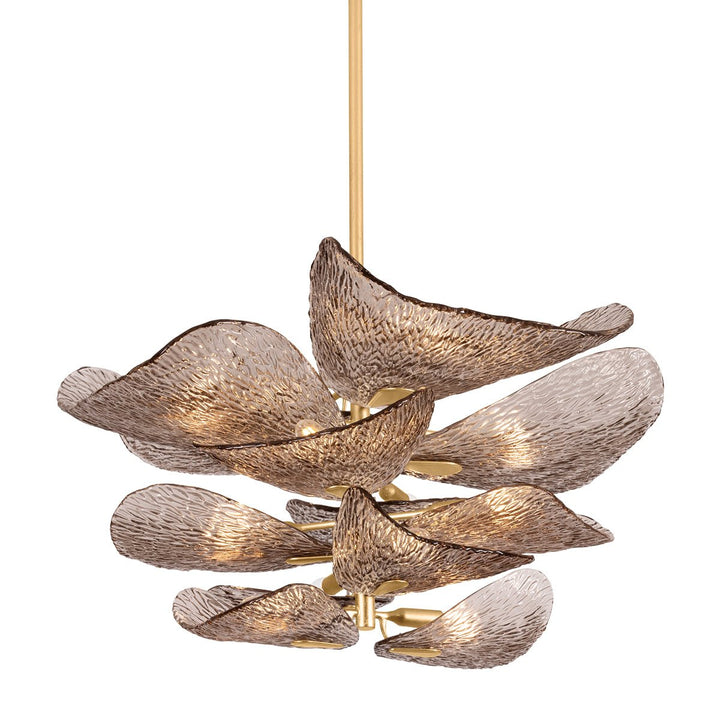 Aurora Chandelier en Verre Pétale Superposé Bronze - Neutralighting