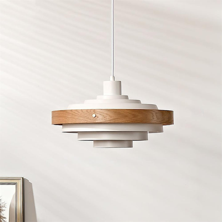 Flare Lampe Pendante Moderne Abat-jour Bois Superposé - Neutralighting