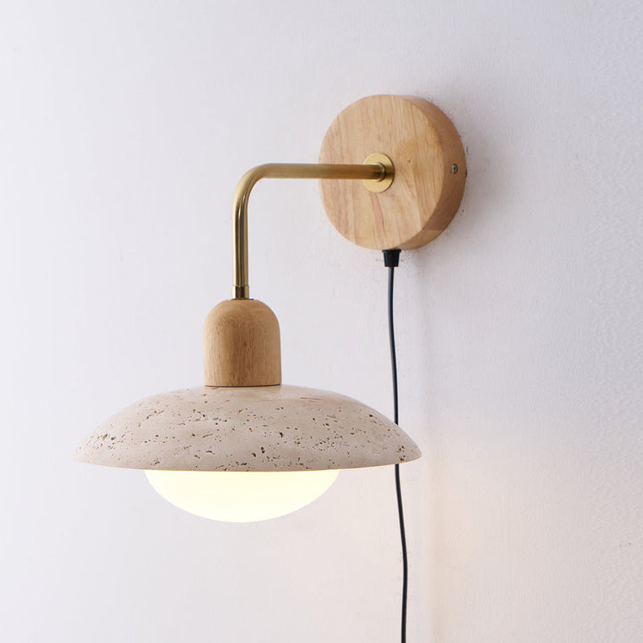 Travelle Applique Murale Industrielle Bois Travertin - Neutralighting